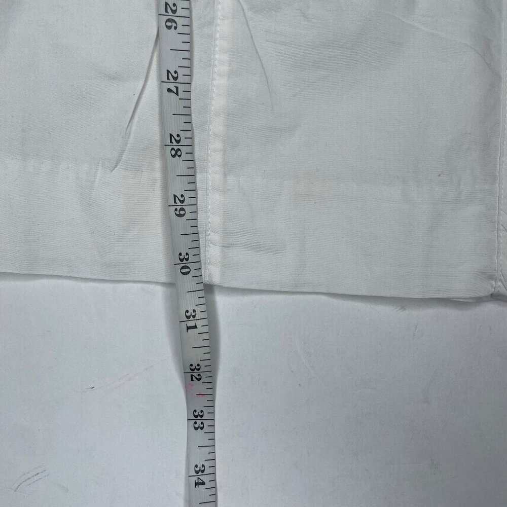 Calvin Klein Utility Shirt Dress White Cotton Belted Safari Cargo Mini L - Picture 9 of 13